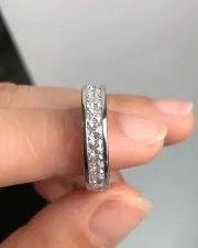 Beautiful Asscher Cut White Sapphire Studded Women Ring In 935 Argentium Silver