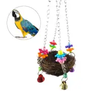 Parrot Rattan Nest Bird Swing Stroller Sleeping Artifact Divot Fixing Belt