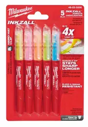 Milwaukee 48223206 - Inkzall Color Jobsite Highlighter 5 Pack