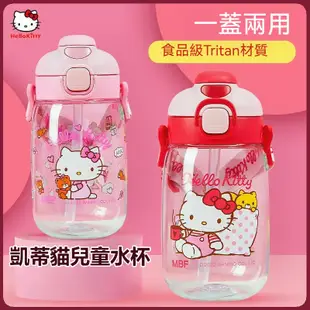 三麗鷗玉桂狗 hellokitty凱蒂貓 兒童水杯 夏季帶吸管 兩用水壺 直身杯 吸管式 杯蓋彈跳式 500ML