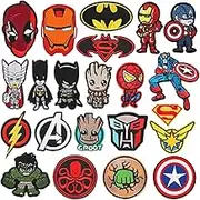 22PCS Iron on Patches for Clothes Assorted Styles Decorative Embroidered Sew On Cartoon Anime DIY Patches Applique Patch Repair
