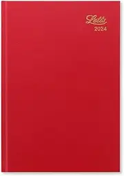 Letts of London Standard A5 Day to a Page 2024 Diary, Red