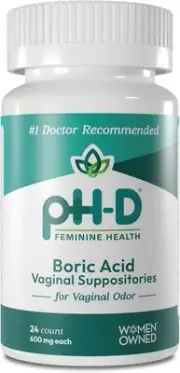 pH-D Feminine Health - 600 mg Boric Acid Suppositories - Woman Owned - for Vagin