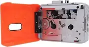 Cassette to MP3 Converter, Portable USB-C Cassette Player Tape Recorder with Built-in Microphone & Headphone Jack, Digital Audio Converter, Fast Forward & Rewind, Orange