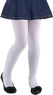 [CHUNG] Girls Footed Tights Light Weight Stretchy 60D Multi Candy Color Stage Play Costumes 2-12Y, White, 2-3 Years