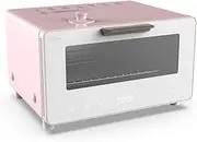 Toaster Oven 10L Steam Oven Household Small Mini Retro Multifunctional Automatic Baking Smart Touch Screen Micro Steam Halogen ovens/13343 (Color : Pink)