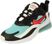 [Nike] Womens Air Max 270 React Running Trainers DA4288 Sneakers Shoes (UK 5.5 US 8 EU 39, Black Chile red Bleached Aqua 001) 001