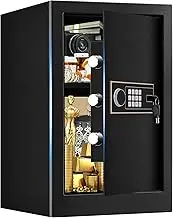 Fire proof Safes for HOME USE, Anti-Theft Digital Security Home Safes with Electronic Keypad, Spare Keys and Removable Shelf, Safe Box Fireproof Waterproof for Money Medicine Document (3.0 CUFT)