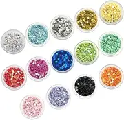 ASAKKURA 14 Boxes Nail Sequin Stars DIY Press-on Nail Art Charms for Stylish Manicure
