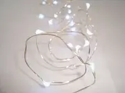Copper Wire 10 metre White MICRO LED 100 Bulb light battery power wedding table centrepiece 2mtr - free post
