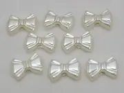 200 Ivory Acrylic Pearl Flatback Bows BowKnot Cabochons 12mm Scrapbook Craft