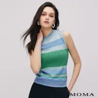 在飛比找momo購物網優惠-【MOMA】隨性漸層小立領毛背心(藍色)