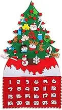 WAYAOFEI Christmas Advent Calendar 2024, DIY Xmas Tree Felt Countdown Calendar with 24pcs Reusable Detachable Ornaments for Kids Gifts Wall Door Hanging Decoration Home Office Classroom Holiday Decor
