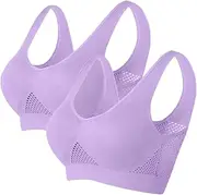 [Kaniem] Breathable Cool Liftup Air Bra,Sports Bra 2024 New Upgrade Support Large Size No Rims Seamless Hollow Mesh Underwear