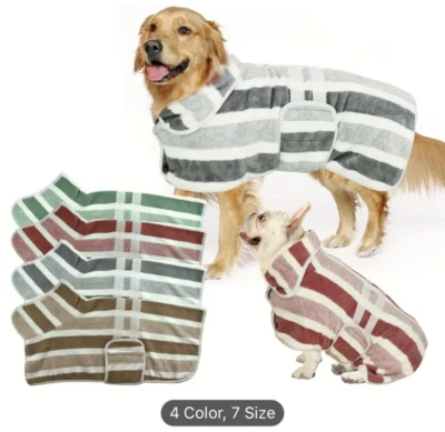 Super Absorbent Dog Bathrobe Towel, Quick-Drying Pet Bath Towel