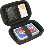Maoershan Hard Travel Protective Casling Case for UNO Classic Card Game/Mattel Phase 10 Card Game/Hoyle Waterproof Clear Playing Cards(Only Case)
