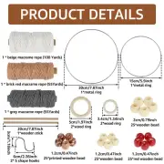 Macrame Kits for Adults Beginners DIY Macrame Kit with Macrame Rope Wooden ❀❀