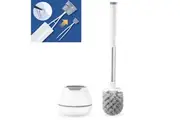 BOOMJOY Toilet Brush and Holder Set, Toilet Bowl Cleaner Brush, Durable Scrubbing Bristles with Tweezers for Bathroom Cleaning