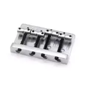 KD By AxLabs Vintage-Style Bass Bridge - 5-Screw, 4-String - Satin Chrome