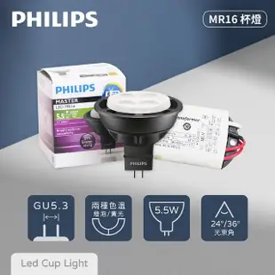 【Philips 飛利浦】8入組含變壓器 LED MR16 5.5W 3000K 黃光 36D 杯燈