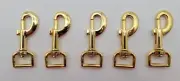 5 Piece Gold Heavy Duty Swivel Snap Hook for Dog Leash Keychain Belt Clasp