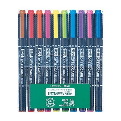 Zebra WKCR1-10C OPTEX CARE Fluorescent Marker 10 Colors F/S w/Tracking# Japan