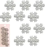 Clip Crystal Snowflake Hair Pins,10Pcs Pearl Clips,Snowflake Hairpin Sparkly Barrettes,Snowflake Rhinestone Clips,Sparkly Barrettes