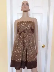 BCBG MAXAZRIA leopard print strapless dress size 2