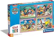 Clementoni 21513 Supercolor 4 in 1 Paw Patrol Puzzle 12, 16, 20, 24 Pieces from 3 Years, Colourful Children's Puzzle with Special Luminosity & Colour Intensity, Skill Game for Children