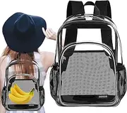 [Generic] Pvc Backpack - PVC Transparent Backpack for Boys | Transparent Stadium Bag Casual Backpack, Heavy Duty Backpack, Large Capacity School Bag for Students Men Women Kids