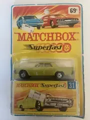 1969- Matchbox Lesney Superfast # 31 Lincoln Continental Blister CardVERY RARE!
