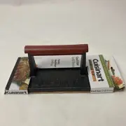Cuisinart Cast Iron Grill Press with Wood Handle Brand New