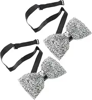 [FRCOLOR] Pre Tied Rhinestone Bow Ties for Men Tip Design for Weddings Banquets Graduations and Celebrations Stand out Style