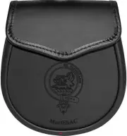 MacIssac Leather Day Sporran Scottish Clan Crest