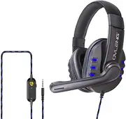 P3 3.5mm Gaming Headset Over Ear Headphones E-Sports Earphone with Microphone Adjustable Headband for PC Laptop Desktop Dark Blue