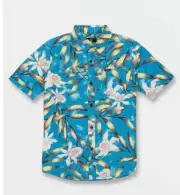 Volcom Boy's Button Down Short Sleeve Tropical Shirt Size 5/M