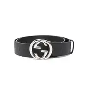 [Gucci] Gucci Interlocking G-buckle Belt 80 CM BLACK
