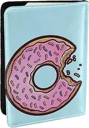 [JEJEA] Donut Print Travel Organizer Credit Cards Case Passport BookPassport Holder Cover Wallet forTraveling,, Black, One Size