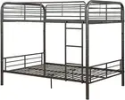 79 X 57 X 65 Gunmetal Metal Tube Full Over Full Bunk Bed
