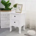 NNEDSZ French Bedside Table Nightstand White Set of 2