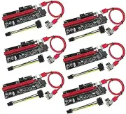 PCI-E Riser VER009S Bitcoin Litecoin Mining with Led Graphics Ext. USB 6PCS