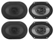 (4) Rockville RV68.3A 6x8" 3-Way Car Speakers 1800 Watts/340 Watts RMS CEA Rated