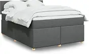 VRAXO Box Spring Bed with Mattress Dark Grey Queen Fabric -93.6KG,3286880