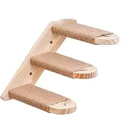 Cat Steps for Wall, Wall Mounted Cat Climbing Rack, Wooden Cat Wall Staircase, Cat Ladder Furniture,Wooden Shelf with Scratching Sisal Rope 12x20x8cm to 44x20x8cm for Cats