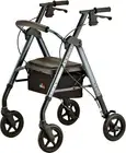 NOVA Medical Products Star DX Rollator Walker with Wide Padded Seat, 8” Wheels,