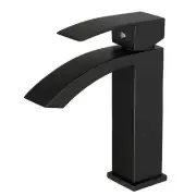 Waterfall Single Handle Bathroom Faucet, Balck Single Hole Bathroom Sink Faucet