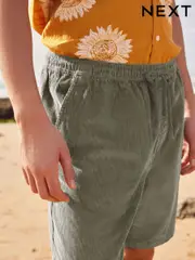 Sage Green 100% Cotton Corduroy Dock Shorts (128107) | $40