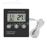 Digital Refrigerator Freezer Thermometer ℃/˚F Switchable High Low Temp Alarm New