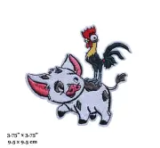 Moana Pua Pet Piglet And Heihei The Rooster Embroidered Iron On Patch