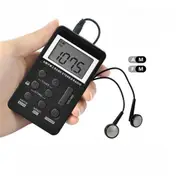 Portable FM/AM Mini Radio Pocket Receiver Digital LCD Stereo Earphone Set USB